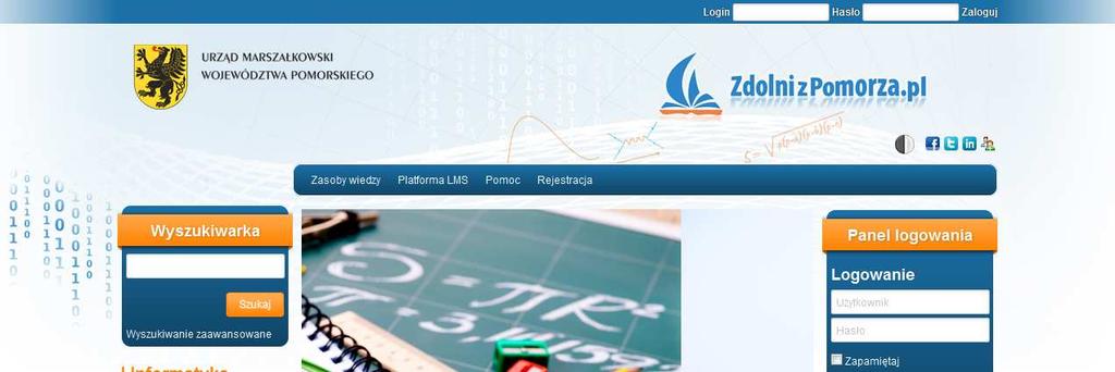 Strona główna g portalu Portal Zdolni z Pomorza dostępny jest pod adresem: www.zdolnizpomorza.pl.