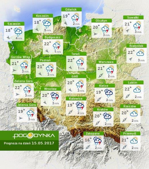 pogody dla Polski na dziś