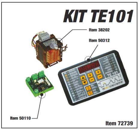 MIKROPROCESOROWE STEROWNIKI PARAMETRÓW ZGRZEWANIA ZESTAWY STEROWNIK TE101 (Zestaw 72739) 50312 panel sterownika zgrzewalniczego TE101 50110 38202 moduł zapłonowy do SCR, max napięcie 440V.