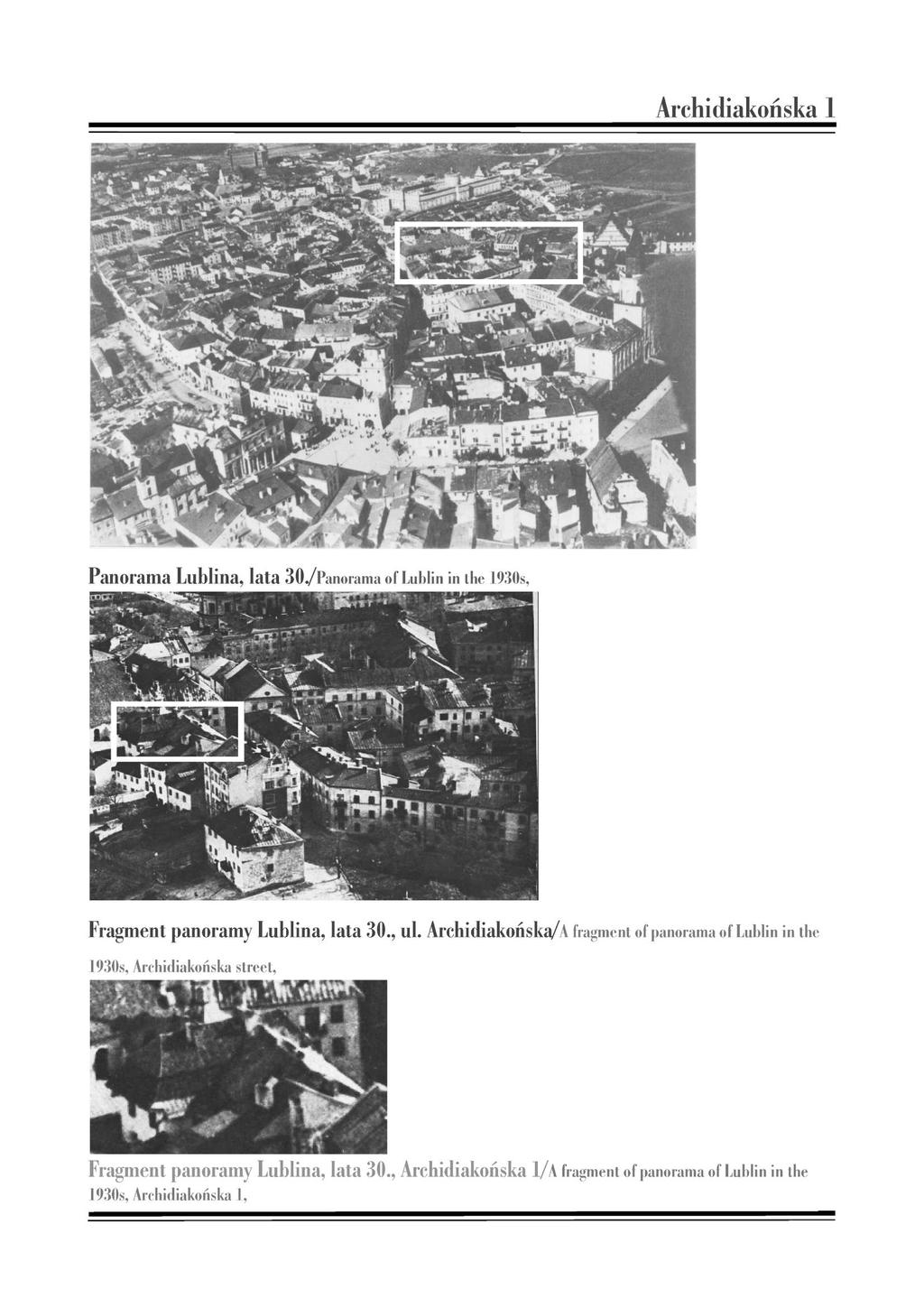 Archidiakońska 1 Panorama Lublina, lata 30./Panorama of Lublin in the 1930s, Fragment panoramy Lublina, lata 30., ul.