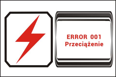 KODY BŁĘDÓW W szczególnych przypadkach na wyświetlaczu mogą pojawić się następujące komunikaty oznaczające problem z funkcjonowaniem urządzenia.