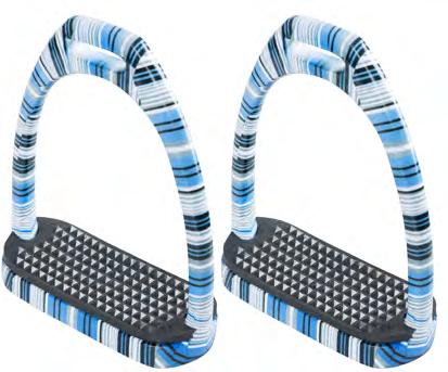 Lightweight aluminum stirrups. With rubber anti slip pads. Attractive design.