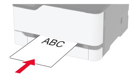 Przygotowanie, instalacja i konfiguracja 22 2 Załaduj arkusz papieru stroną do zadrukowania skierowaną w górę W przypadku drukowania jednostronnego załaduj papier firmowy