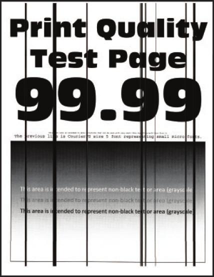 122 Puste lub białe strony Uwaga: Przed rozwiązaniem tego problemu wydrukuj strony testu jakości wydruku.