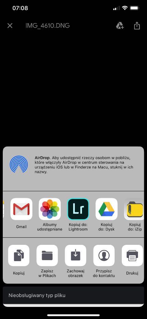 KROK 2 W iphonie pojawia się opcja "Zapisz w plikach", ale i