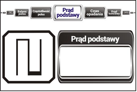 Częstotliwość pulsu Parametr określający liczbę zmian pomiędzy wartością prądu szczytowego, a wartością prądu podstawy w czasie jednej sekundy.