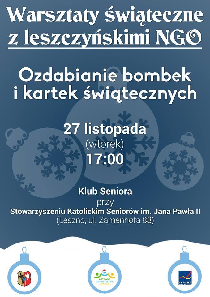 Masz talent plastyczny? Podziel się nim! Okazja nadarzy się już wkrótce, podczas warsztatów świątecznych, na których stworzymy cudowne bombki i kartki z życzeniami.