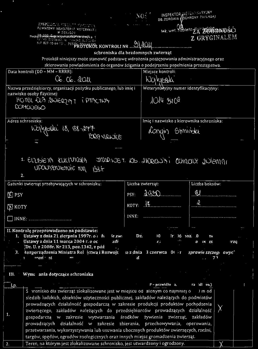 popełnienia przestępstwa. Data kontroli (DD - MM - RRRR): Miejsce kontroli: Qc.0c.