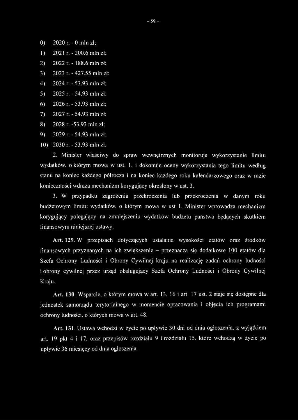 1, i dokonuje oceny wykorzystania tego limitu według stanu na koniec każdego półrocza i na koniec każdego roku kalendarzowego oraz w razie konieczności wdraża mechanizm korygujący określony w ust. 3.