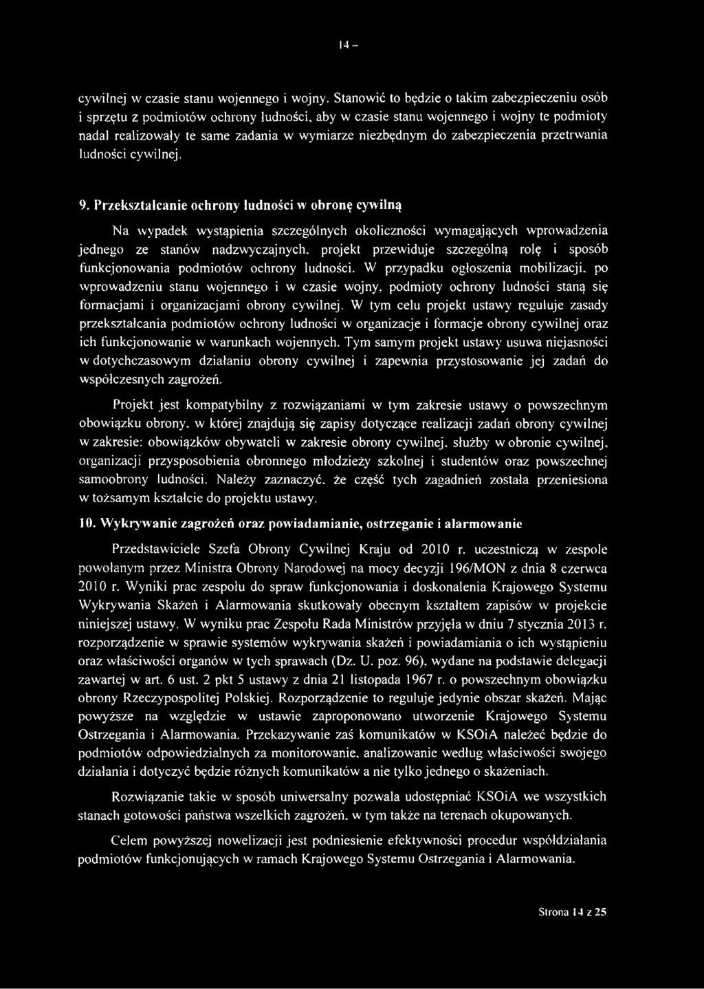 zabezpieczenia przetrwania ludności cywilnej. 9.