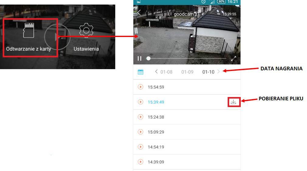 Uwaga: Kiedy nagrania na karcie nie są możliwe do odtworzenia i pobrania, sformatuj kartę pamięci.