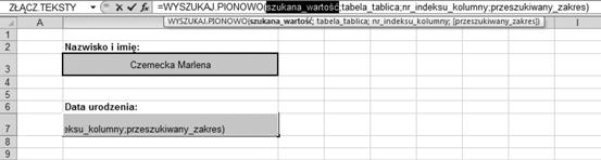 50 praktycznych formuł na każdą okazję Rysunek 1.2. Wpisywanie funkcji, jakiej chcesz użyć w formule Teraz musisz wpisywać poszczególne argumenty funkcji.
