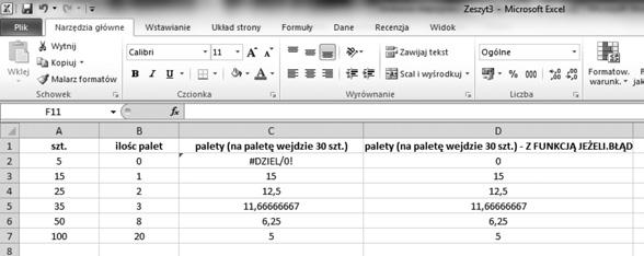 Rozdział 1. Jak sprawnie posługiwać się formułami Jeszcze inną przypadłością jest używanie przy mnożeniu zamiast znaku * litery x.