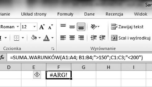 50 praktycznych formuł na każdą okazję W każdym przypadku użycia tej funkcji należy wskazać przynajmniej sumę oraz zakres1 i kryteria1. Podawanie kolejnych zakresów i kryteriów jest opcjonalne.