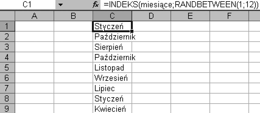 Rozdział 6. Formuły na każdą okazję 3. W polu Odwołuje się do wprowadź natomiast odwołanie do tablicy wartości.