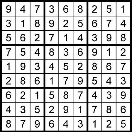 C5 126 Obr. 1: Příklad tabulky Sudoku Na tabulku Sudoku se můžeme také dívat jako na tabulku popisující speciální operaci, definovanou na číslech 1 9.