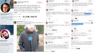 Amerykański dziennikarz Nick Monroe pokazał z kolei, jak Stuchbery trzyma wyraźnie stronę skrajnej lewicy spod znaku Antify i