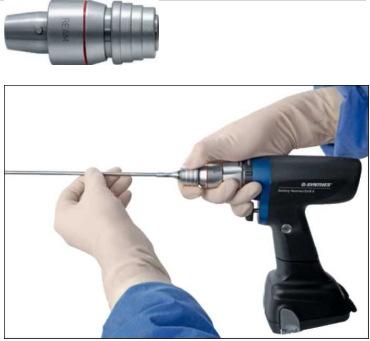 Instrukcja obsługi NASADKI do wiertarki/rozwiertaka BATTERY REAMER/DRILL II Szybkozłączka AO/ASIF do rozwiertaków, prędkość rozwiercania (530.780) Maksymalna prędkość: ok. 340 obr.