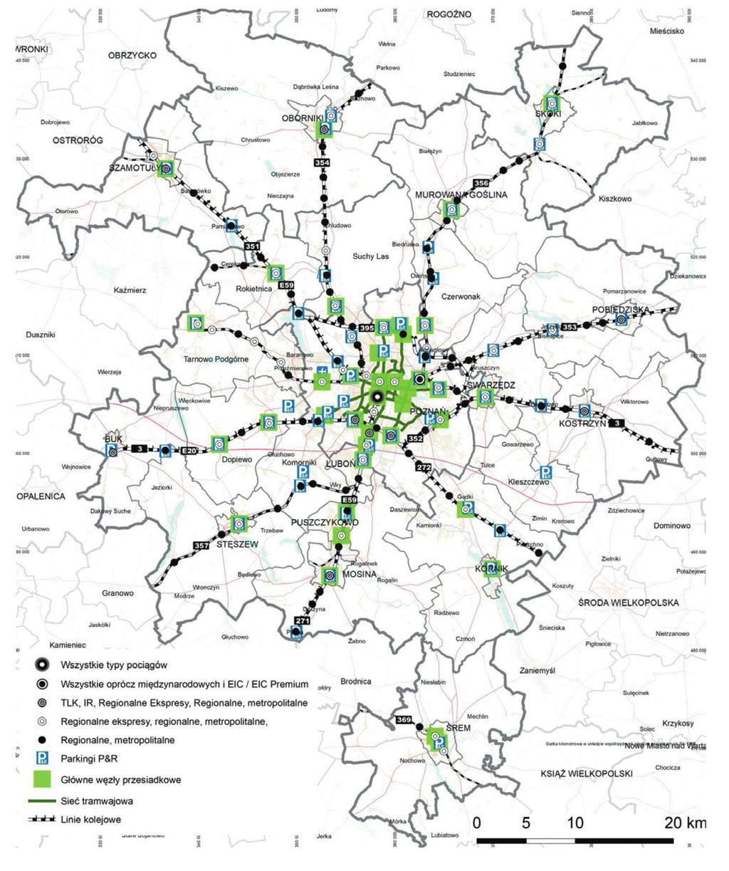 Tabela 1 Węzły przesiadkowe wskazane w Koncepcji Kierunków Rozwoju Przestrzennego Metropolii Poznań Lp.
