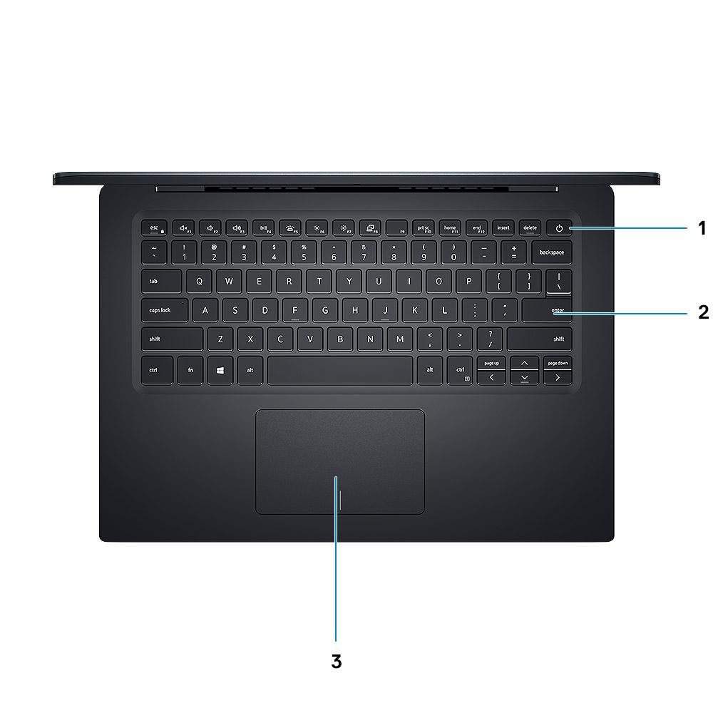 W lewo 1. Złącze zasilacza 2. Port HDMI 3. Port USB 3.1 pierwszej generacji 4. Port USB 3.1 pierwszej generacji Type-C z funkcją Power Delivery/DisplayPort Podstawa 1.