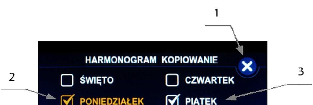 3 Zaznaczone dni na które 
