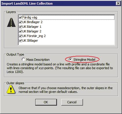W przypadku każdej wybranej warstwy w pliku konturowym LandXML, podczas importu zostanie utworzony jeden model konturowy (lmd).
