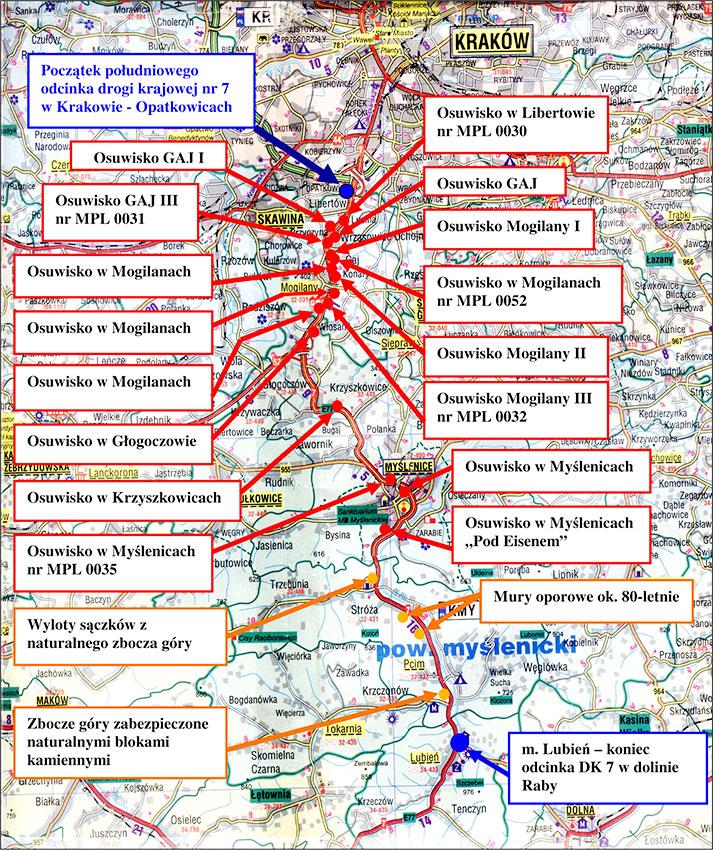 Budowa geologiczna podłoża pod trasą południowego odcinka 7 Odcinek drogi krajowej nr 7 ( Zakopianka ) zaczyna się w południowej części Krakowa.
