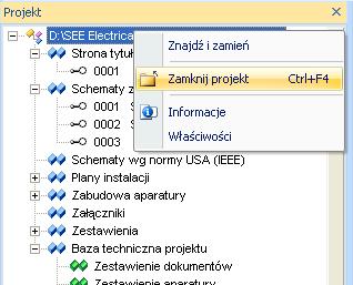 Drukowanie projektu przykładowego Aby wydrukować projekt, należy wybrać polecenie Plik > Drukowanie > Drukuj (lub Ctrl+P).