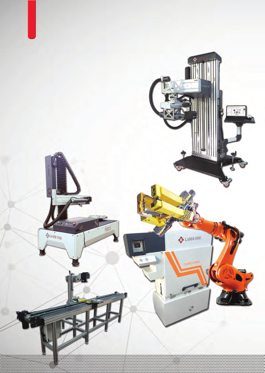Indywidualnie Dostosowywane Systemy Laserowe Indywidualnie dostosowywane systemy laserowe Integracja z robotem Obrotowy stół indeksowy Znakowanie w locie Rozwiązania w zakresie podajnika