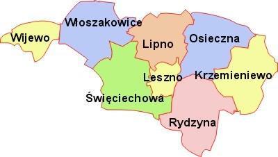 powiatu) w subregionie leszczyńskim powierzono byłemu ośrodkowi wojewódzkiemu - miastu Leszno. Tabela 1. Podział administracyjny Powiatu Leszczyńskiego Lp.
