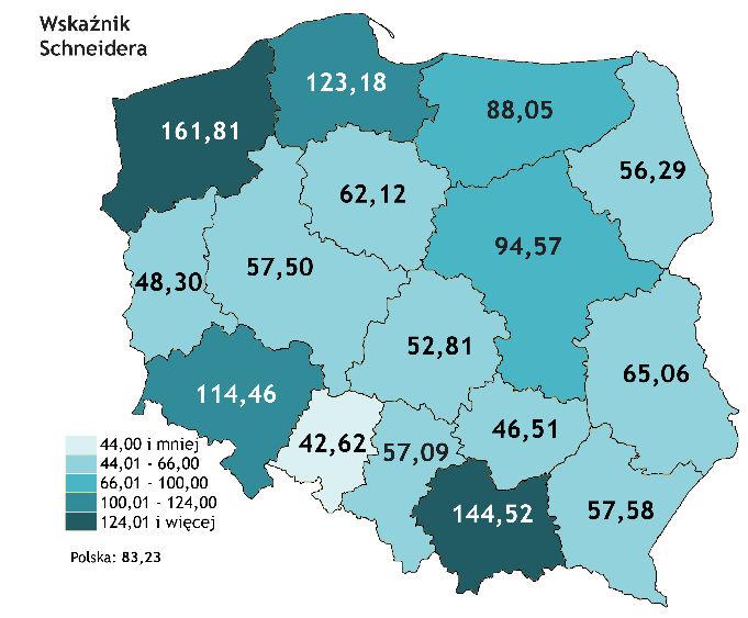 Charakterystyka ruchu turystycznego w województwie łódzkim Według wskaźnika Deferta, najwięcej turystów na 1 km 2 przypada w Małopolsce (322,82).
