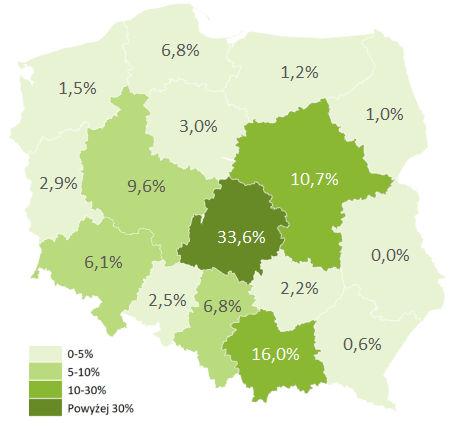 Ruch turystyczny w Łodzi i województwie łódzkim w 2018 roku Rysunek 23.