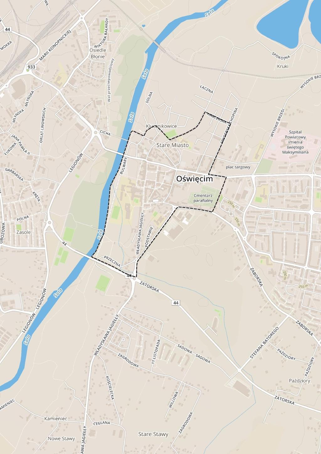 Grafika 20 Mapa poglądowa Obszaru Stare Miasto Źródło: opracowanie