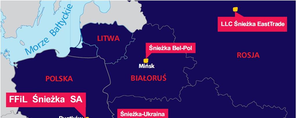 Grupa kapitałowa Zakłady produkujące farby zlokalizowane: w Polsce (3),