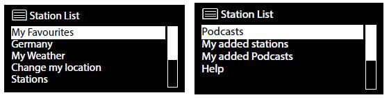 Region [Niemcy] Tutaj możesz wyświetlić wszystkie stacje przypisane do regionu (tutaj: Niemcy), w których radio internetowe wybrało połączenie z Internetem.