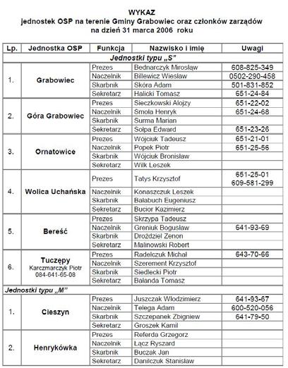 Po zebraniu rok 2006, luty. Na schodach przed budynkiem urzędu gminy. Stoją u dołu, od lewej: płk poż. Mieczysław Skiba, Bolesław Boczkowski, Kamil Nosko, Henryk Boniecki, Maciej Orzechowski.