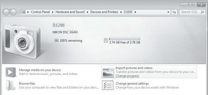 Jeśli zostanie wyświetlony komunikat z monitem o wybór programu, wybierz pozycję Nikon Transfer 2.