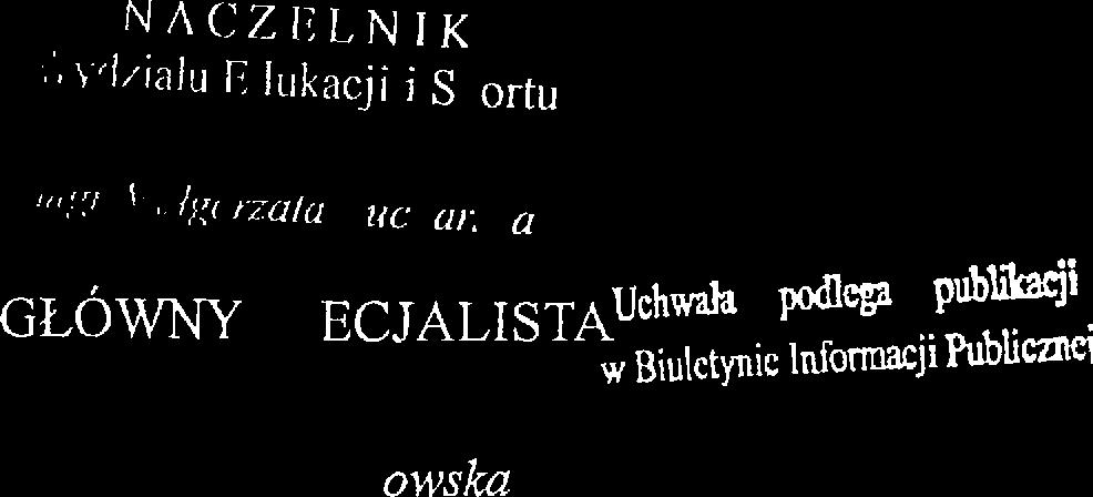 Raszyńska 8/10w roku szkolnym 2016/2017, stanowiący załącznik