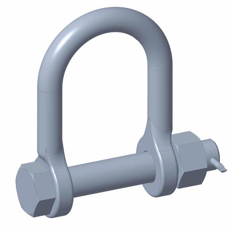 Łączniki / Links Łączniki kbłąkowe, szerokie Shckles with screw bolt, wie Stl cynkown ogniowo Steel, hot ip glvnize h Nr kt.