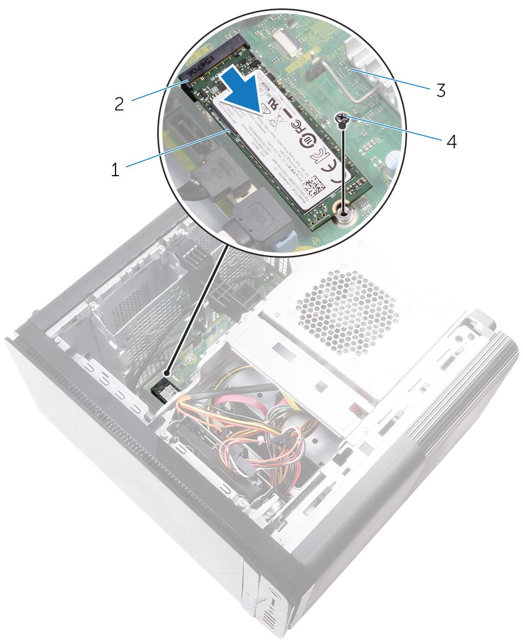 Rysunek 15. Wymontowywanie dysku SSD 1. dysk SSD 2.