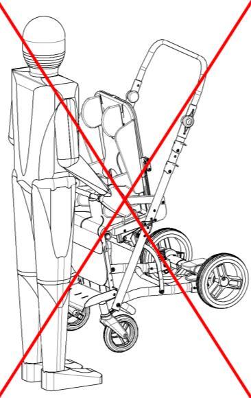 Rys. 5 11 Przenoszenie wózka Rico Buggy Ze względów bezpieczeństwa wózek należy przenosić za jego części, osobno za siedzisko oraz osobno za
