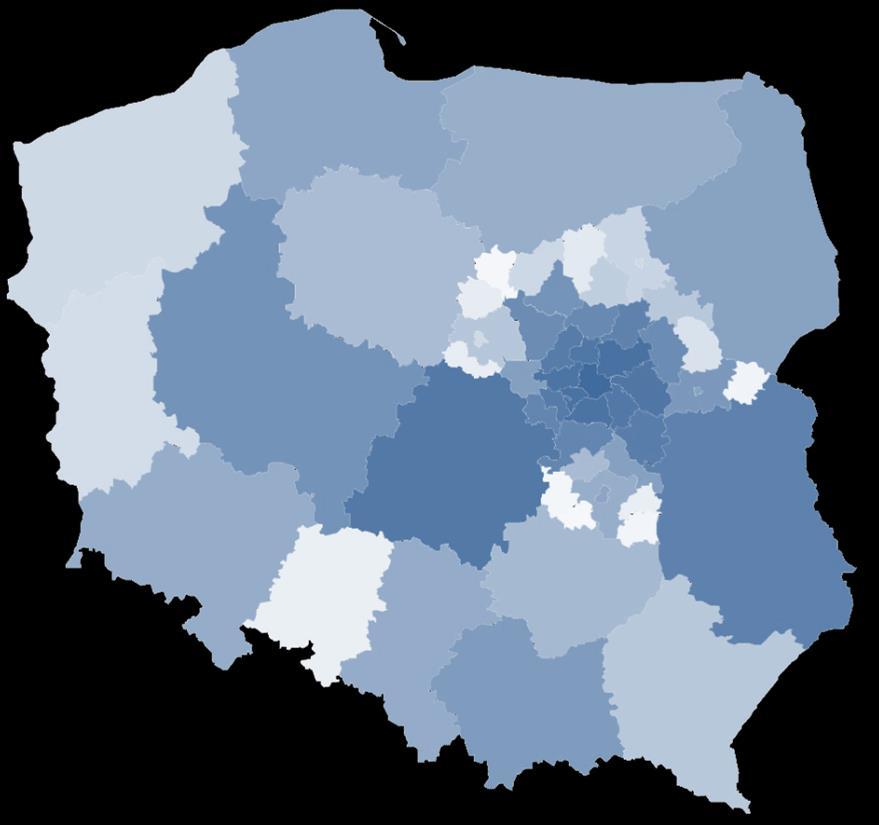 przemieszczającej się pomiędzy Warszawą (jako obszarem pobytu dziennego) a 16 województwami w środę 23.05.2018 r.