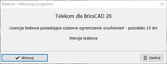 3.7 REJESTRACJA APLIKACJI AKTYWACJA ZAKUPIONEJ LICENCJI Po instalacji programu Telekom w menu Start systemu Windows w folderze Telekom