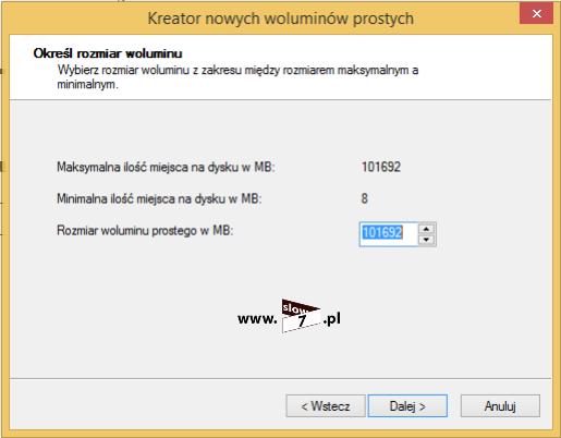 prostych określamy rozmiar