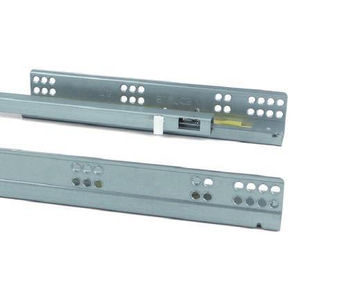 PROWADNICE SZUFLADY / DRAWER SLIDES 205 Silver wysuw 3/4 delikatnym domykiem Silver 3/4 extension runners with soft close