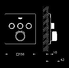 podwójnym modułem świetlnym (36 359 000) 36 360 000 Rainshower F-Series zestaw dźwiękowy 127 x 127 mm na 1 moduł