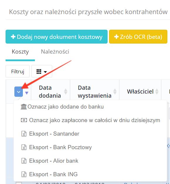 WANE! eby patnoci dobrze si wyeksportoway, konieczne jest uzupenienie numeru rachunku z którego maj by pobrane rodki (w przypadku zarzdzania s róne rachunki).