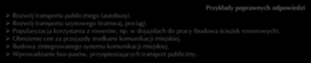 Zadanie: 177 Jednym z zadań zgodnym z ideą zrównoważonego rozwoju jest ograniczenie transportu samochodowego w wielkich miastach.