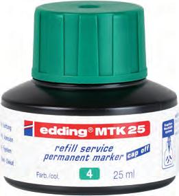 edding MTK 25 tusz do napełniania Tusz do ponownego napełniania z systemem kapilarnym, idealny do samodzielnego napełniania różnych modeli markerów permanentnych edding.