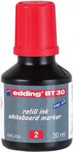 edding BT 30 tusz do napełniania Tusz do ponownego napełniania z systemem kropelkowym, idealny do szybkiego ponownego napełniania prawie wszystkich modeli markerów do tablic suchościeralnych edding.